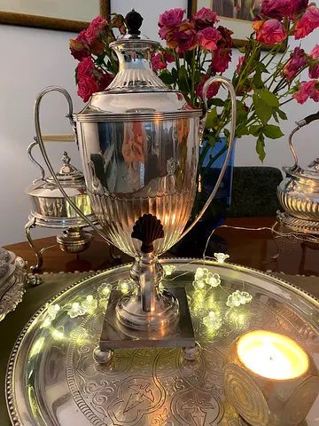 Antique silver plated samovar