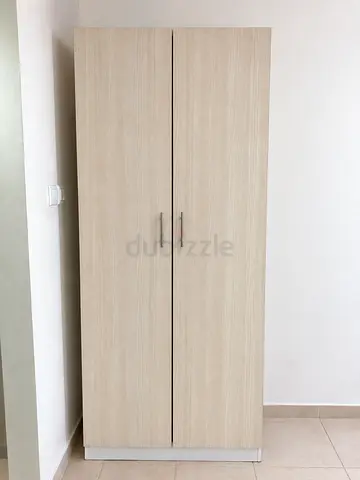 2 Door Wardrobe - Light Wood Finish (2 Available)