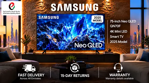 Samsung 75-inch Neo QLED QN70F 2025 Model — 4K Mini LED Smart TV BRAND NEW