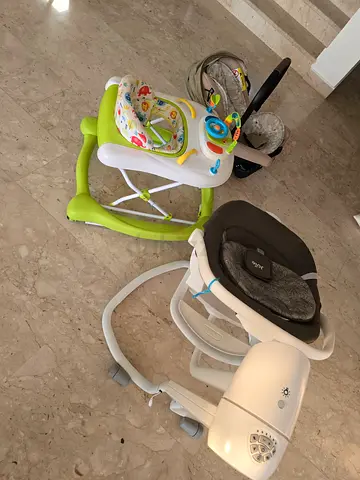 Baby walker and electric baby rocker and carseat - used, good condition