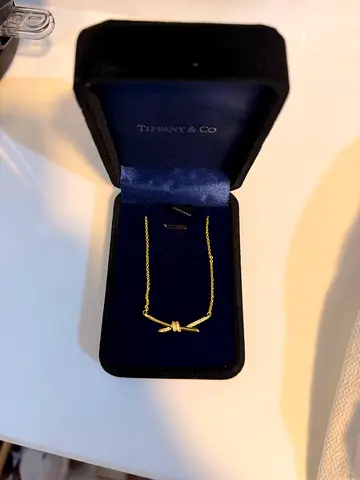 Tiffany & Co. Gold Bow Necklace in Original Box