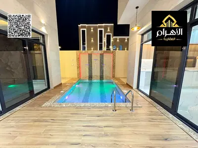 فيلا جديدة زاوية مسبح و روف 6 غرف ماستر شاملة رسوم تسجيل و تملك