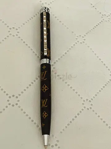 Authentic-looking Monogram Ballpoint Pen with Crystal Accents (Used)