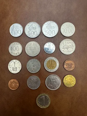 Mixed Collection of 17 World Coins – Asia, Africa, Middle East & Europe