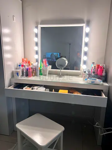 Makeup Vanity Table with Mirror & Chair – Stylish & Practical
