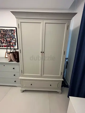Gray Wooden Wardrobe / Armoire - handmade in U.K. by Loaf. Good Condition