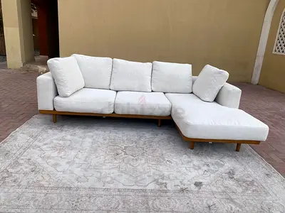 Feather 🪶 filled West Elm Newport L Shape Sofa Beige