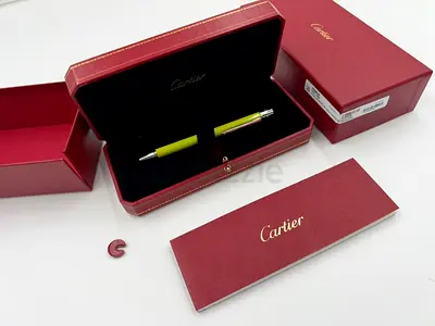 Cartier green rollerball pen with original box and papers