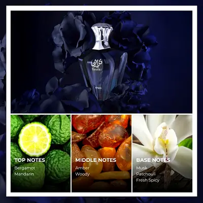 Turathi blue perfume - unisex oud fragrance bottle