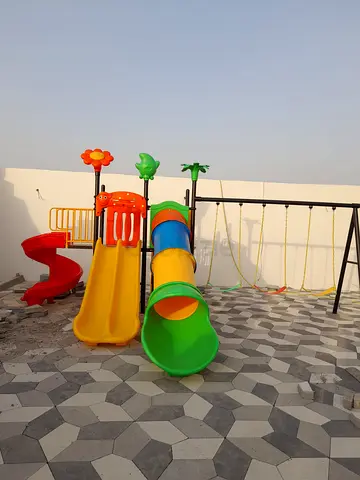 Kids Outdoor Playset with Slides, Tunnel and Swings - Good Condition