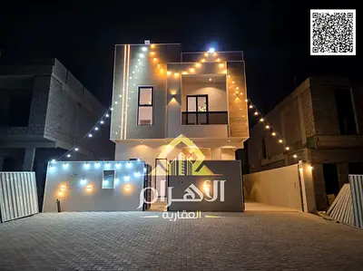 Villa for sale in Ajman, Al Helio 2 area. Features 3 bedrooms, a majlis, a living area, a maid’s room, and a storage room. Available for freehold owne