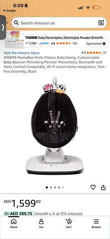 4moms MamaRoo Multi-Motion Baby Swing — Black, Good Condition