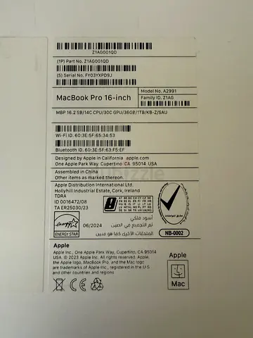 MacBook Pro 16" 2023 M3 Max 32GB 1TB