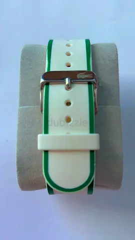 White and green silicone watch strap — 18/20mm (new/unused)