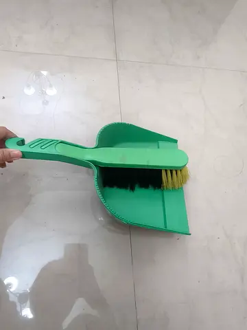 Handheld Dustpan and Brush Set - Green, Good Condition
