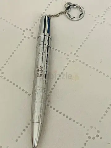 Montblanc silver ballpoint pen with keychain cap - used