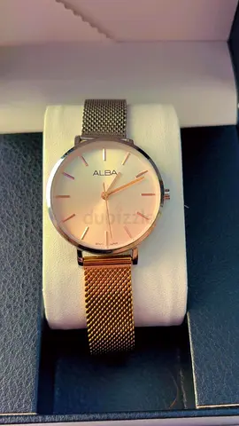 Alba women's rose gold mesh strap watch - slim minimalist