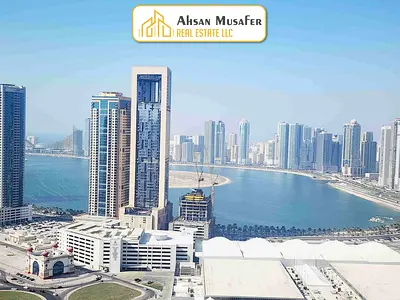 ONE MONTH FREE(NO COMMISSION)//SEEVIEW+BALCONY+GYM POOL KIDS PLAY AREA FREE//AL TAAWUN SHARJAH 2BHK 3WASHROOM WARDROBES