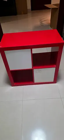 Red 4-Compartment Cubical Bookcase / Storage Unit