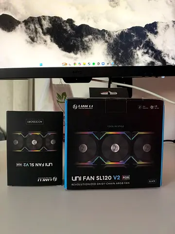2x Lian Li UNI FAN SL120 V2 RGB Case Fans - Pack of 3 (New)