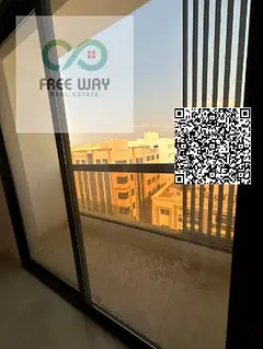 For annual rent in Ajman, Al Jurf area: brand-new unit (first occupant), featuring 2 master bedrooms