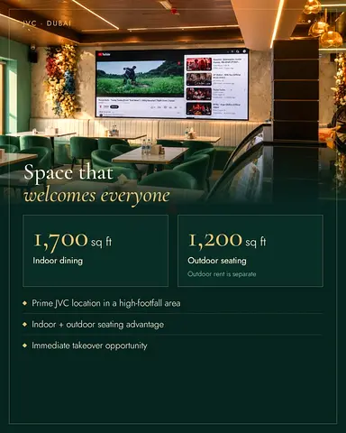 Running Restaurants for sale in JVC premium location/profitable