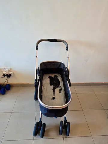 Lightweight baby pram stroller with harness - good condition