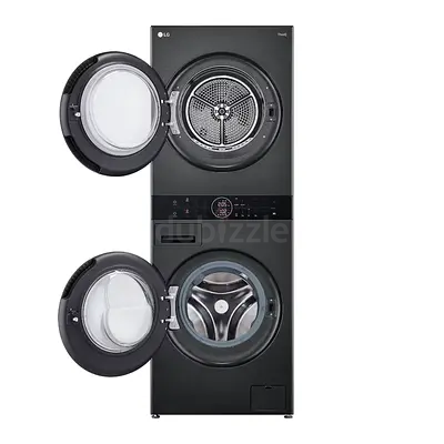 LG WashTower 12/10kg Washer Dryer Black Steel – W4W8BVPKZHM