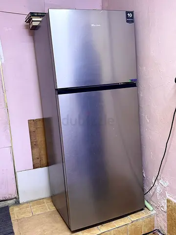 Hisense 2-door Top Freezer Refrigerator — Stainless Steel, Good Condition