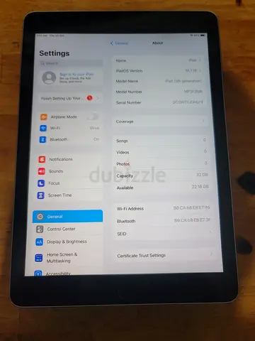 Apple iPad 5 generation iOS 16 (Wi‑Fi) - Good working condition