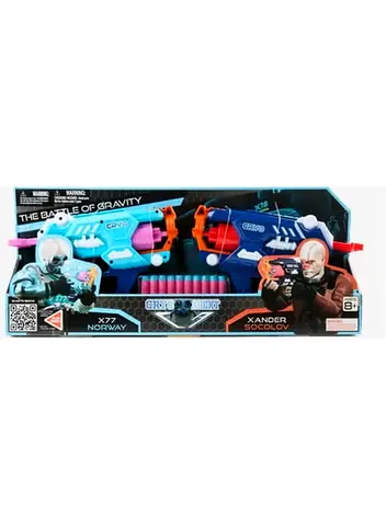 Battle Of Gravity Bullet Gun – Toy Dart Gun with 20 Darts (Blue)
