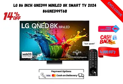 LG 86 Inch QNED99 MiniLED 8K Smart TV 2024 86QNED99T6B-Free delivery-Warranty