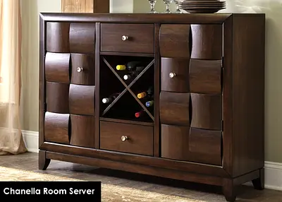 Dark Wood Room Server - Chanella Style