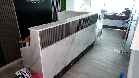 Marble-effect reception counter / front desk - modern office unit