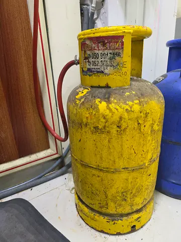 Used Small Yellow Gas Cylinder (Portable) - Good for BBQ/Camping
