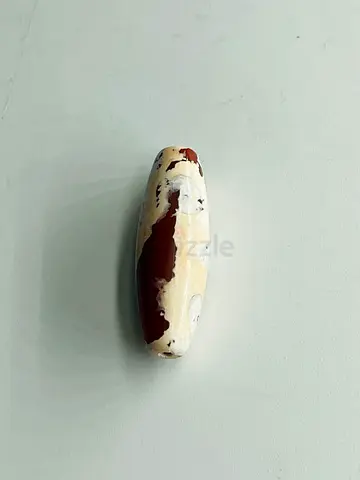 Vintage Dzi-Style Agate Bead (Single) - Brown & Cream