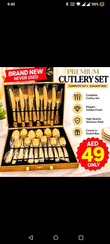 Brand New Premium 24-Piece Gold Cutlery Set — Complete in Elegant Box