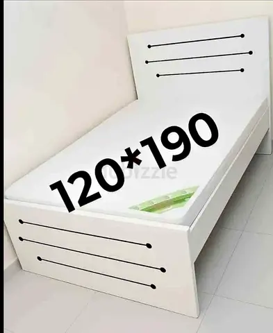 Single bed frame 120x190 cm - white wooden bed