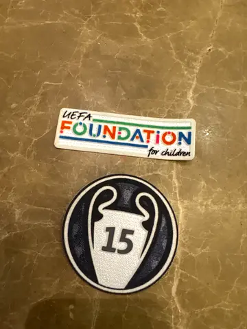 Official Real Madrid 2024/25 UCL Sleeve Patch Set (15 Cups + UEFA Foundation) - Authentic