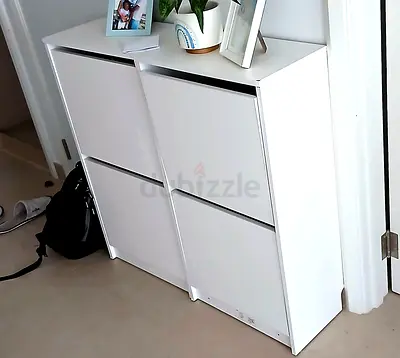 2x IKEA TRONES shoe cabinets, white — 140 AED