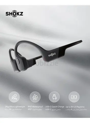Shokz OpenRun Bone Conduction Headphones  Open-Ear Bluetooth Sports Earphones with Mic IP67