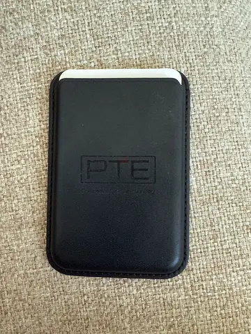 Slim black leather card holder / minimalist wallet (new)