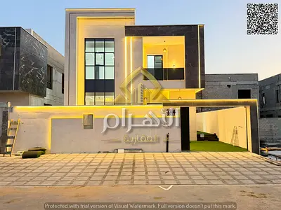 Luxury villa featuring a majlis, a living area, and 4 master bedrooms. Includes a large courtyard and a spacious setback area in front of the villa. R