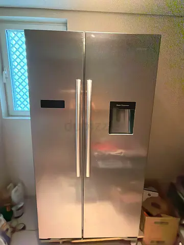 Double-door stainless steel refrigerator - good working condition