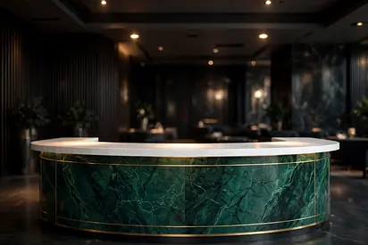 Zelvane Emerald Marble Reception Counter Dubai, Front Desk – Crown | Salam UAE
