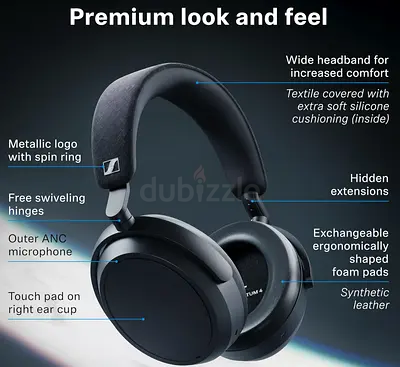 Sennheiser Consumer Audio Momentum 4 Wireless Headphones- Adaptive Noise Cancellation, 60h Battery