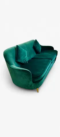 Emerald Green Velvet 3 Seater Sofa with Gold Legs - COD Free Delivery Dubai