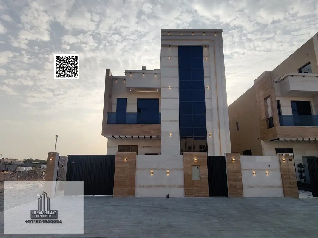 فيلا للبيع في عجمان منطقه الحليو شامل رسوم التسجيل 5 غرف ماستر ومجلس وصاله وغرفه خادمه مع امكانيه التمويل البنكي