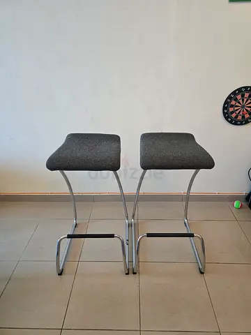 Pair of grey cantilever dining/office chairs - good condition