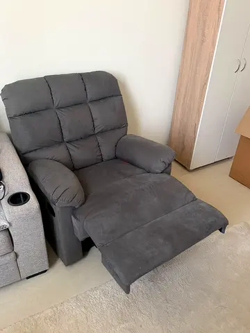 Comfortable Grey Recliner Armchair - Good Condition
